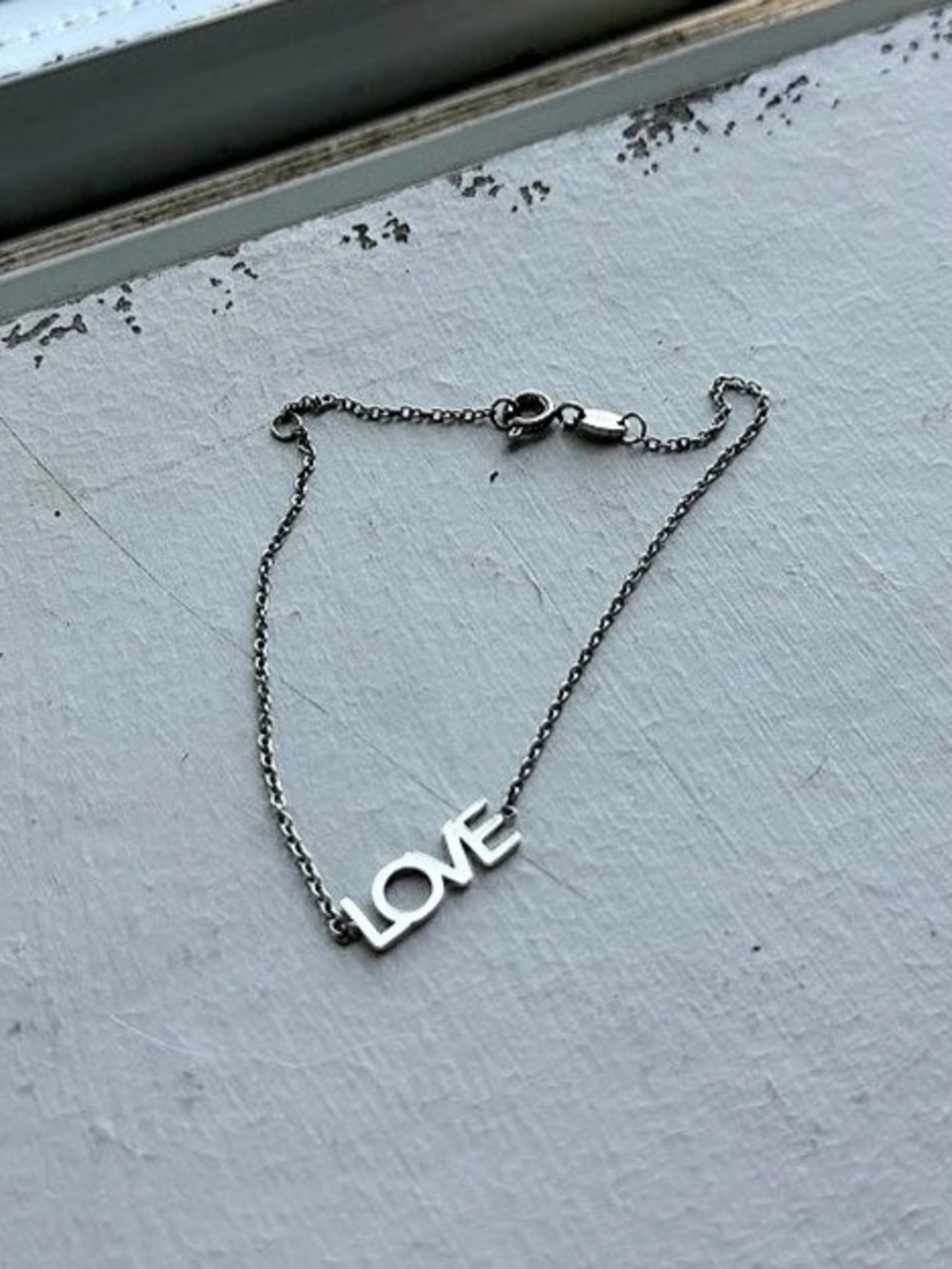 Maya Brenner 925 Silver โLoveโ Dainty Bracelet
